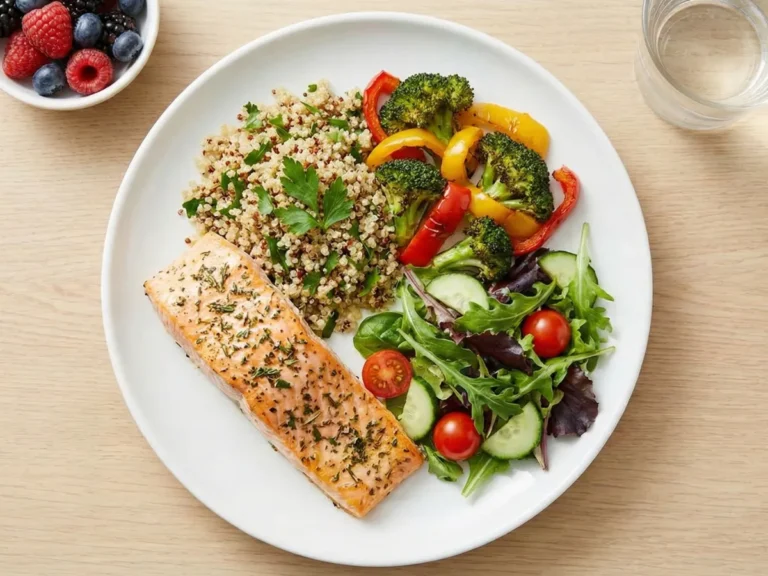 DASH diet foods arranged on plate