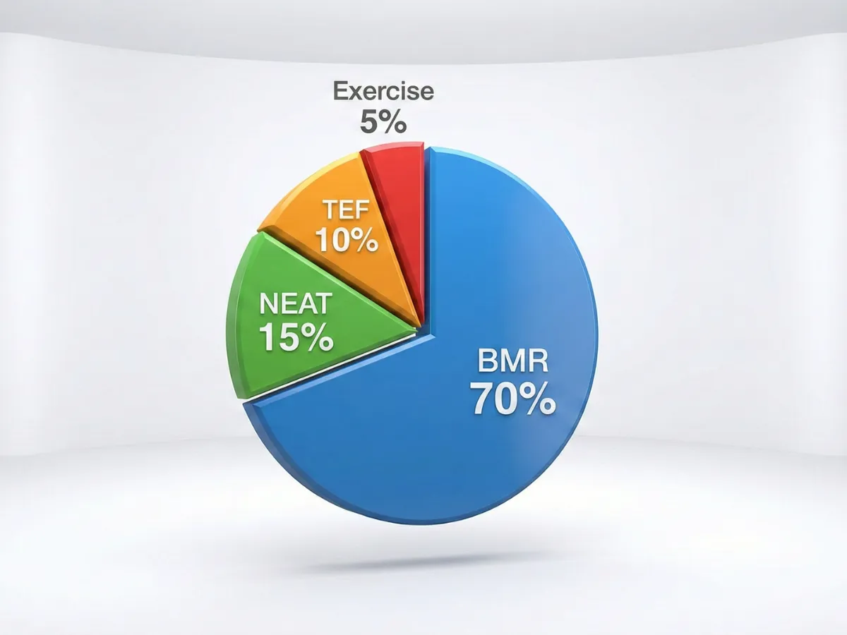 Pie chart showing the breakdown of Total Daily Energy Expenditure (TDEE).
