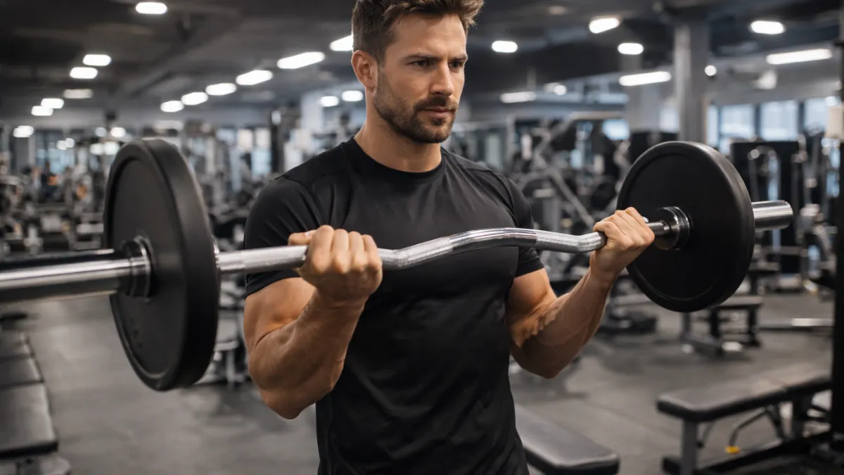 Individual performing strength training exercise for muscle mass preservation and metabolic health