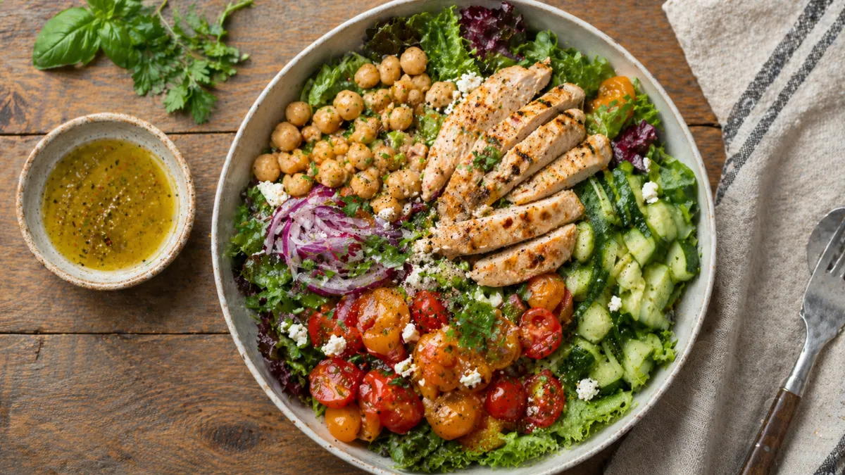 high-fiber high-volume salad meal for satiety and hunger management