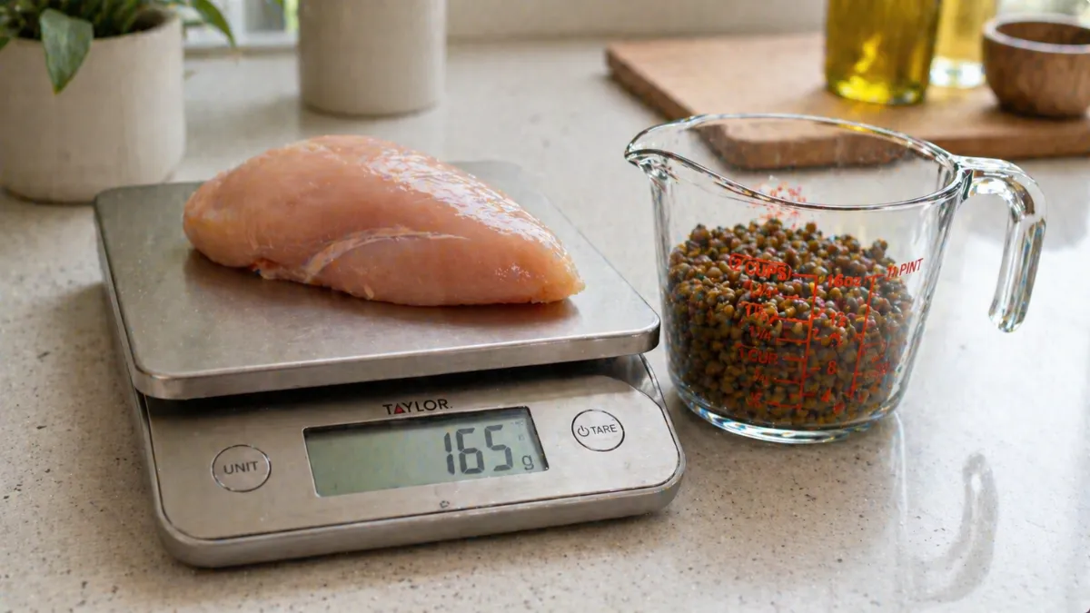 weighing protein portion for adequate intake during fat loss